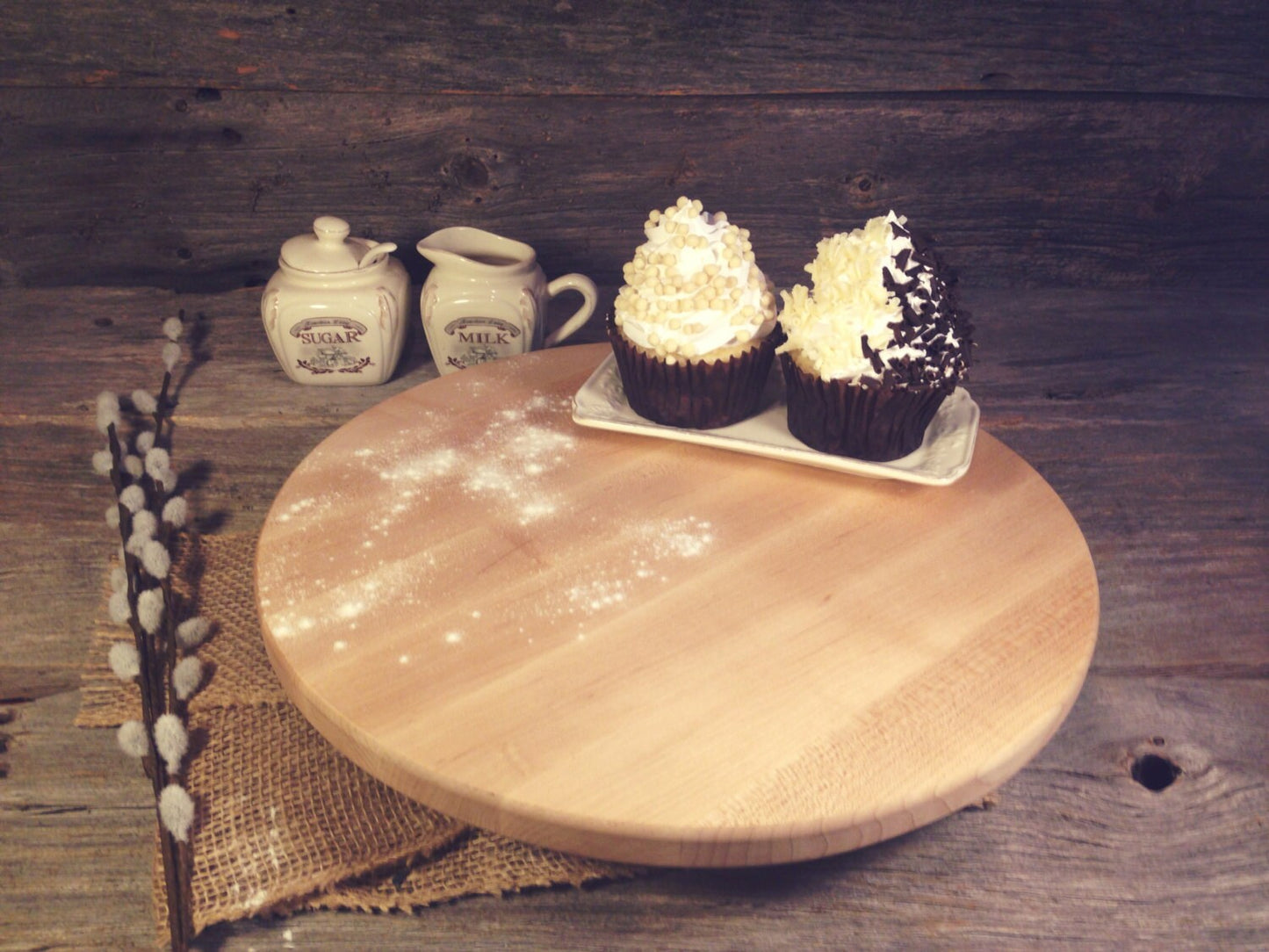 Butcher Block Style Hard Maple Lazy Susan