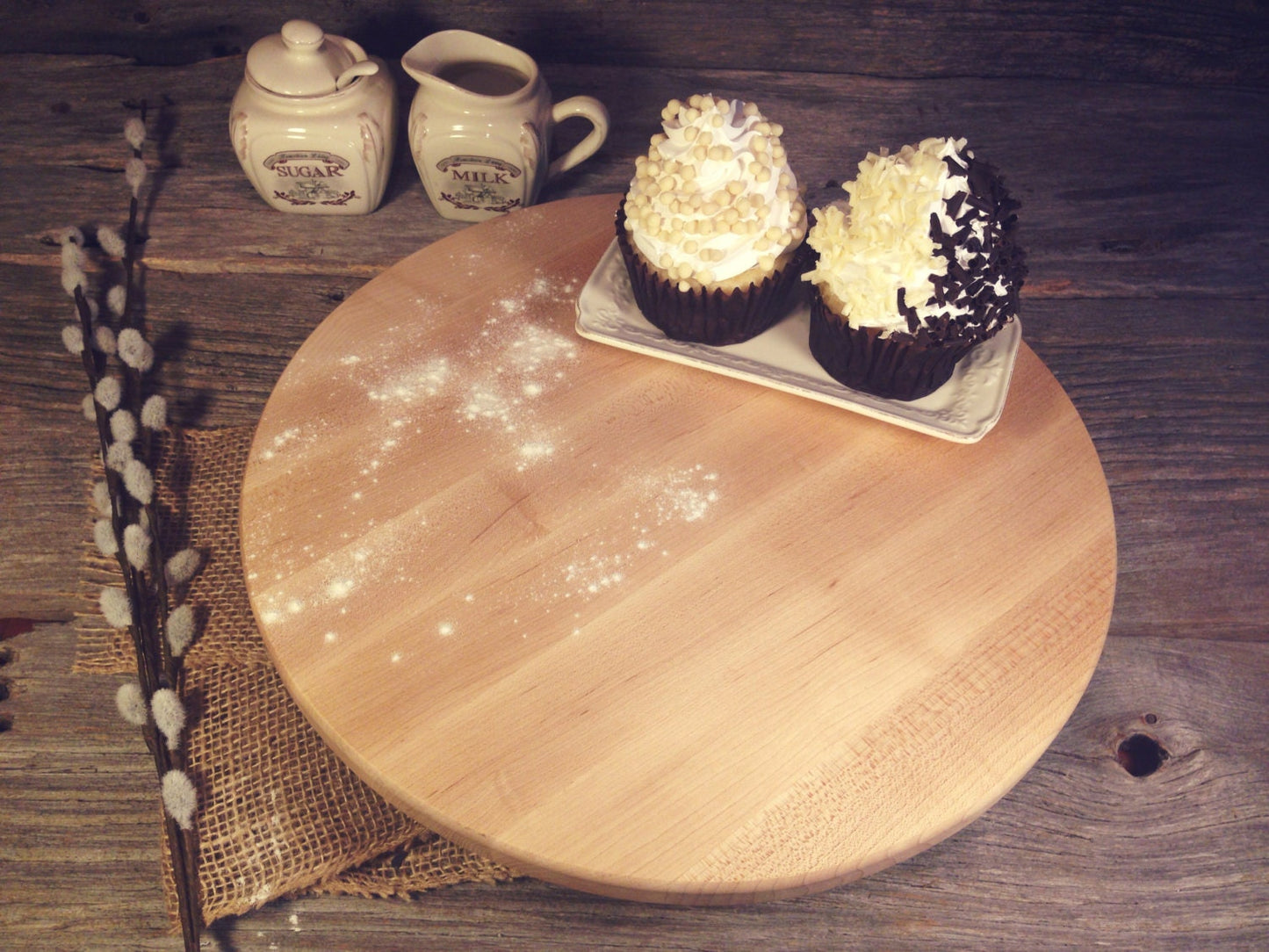 Butcher Block Style Hard Maple Lazy Susan