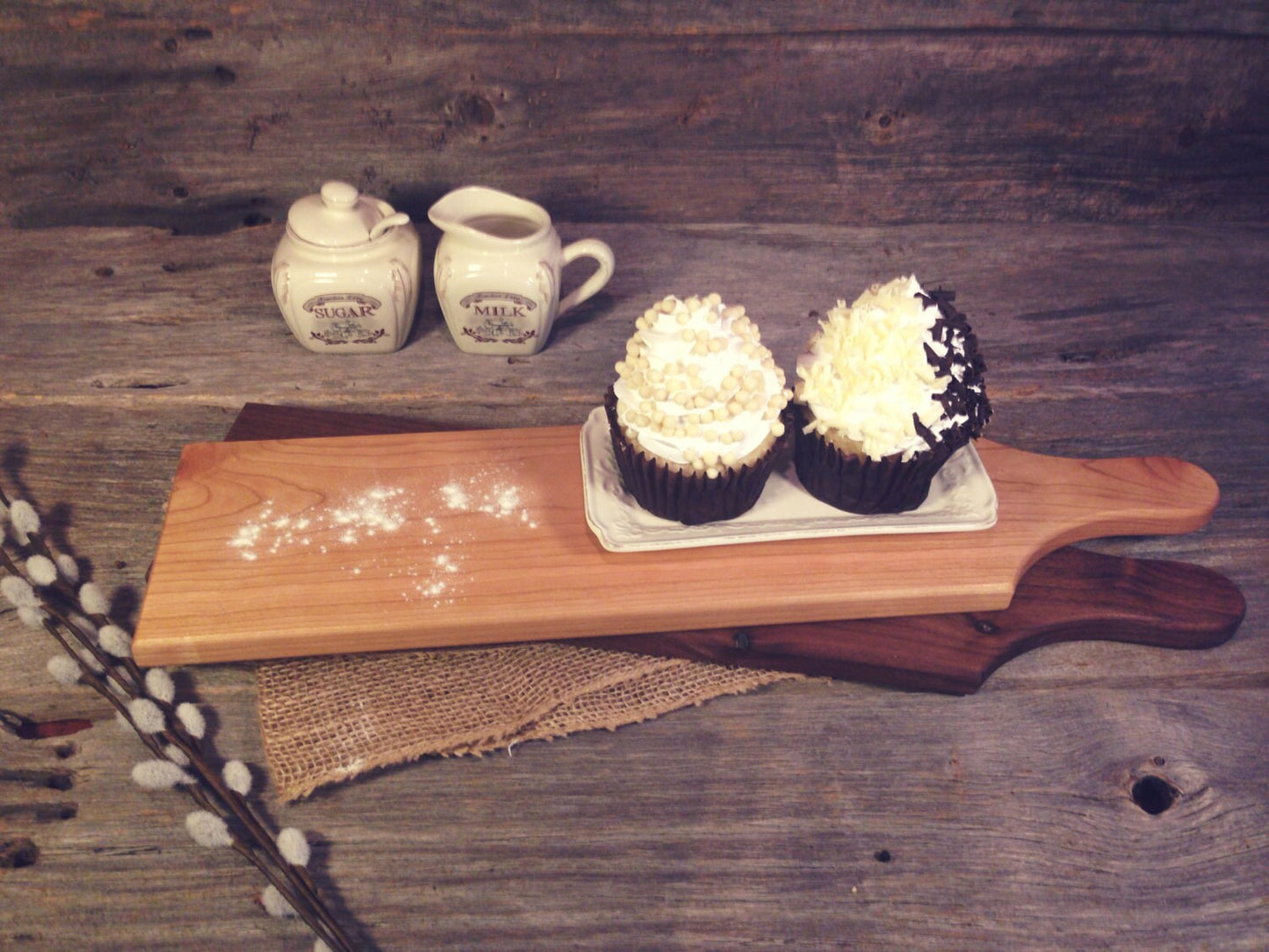 Cherry Medium Reversible Serving Board w/Handle