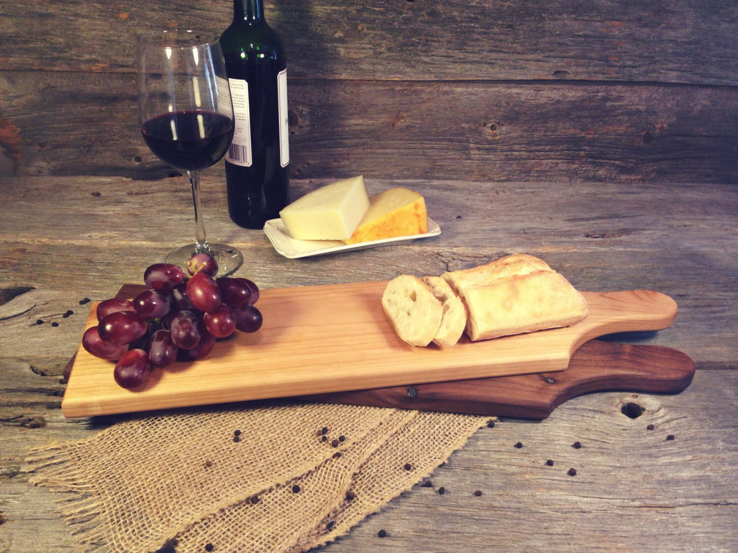Cherry Medium Reversible Serving Board w/Handle