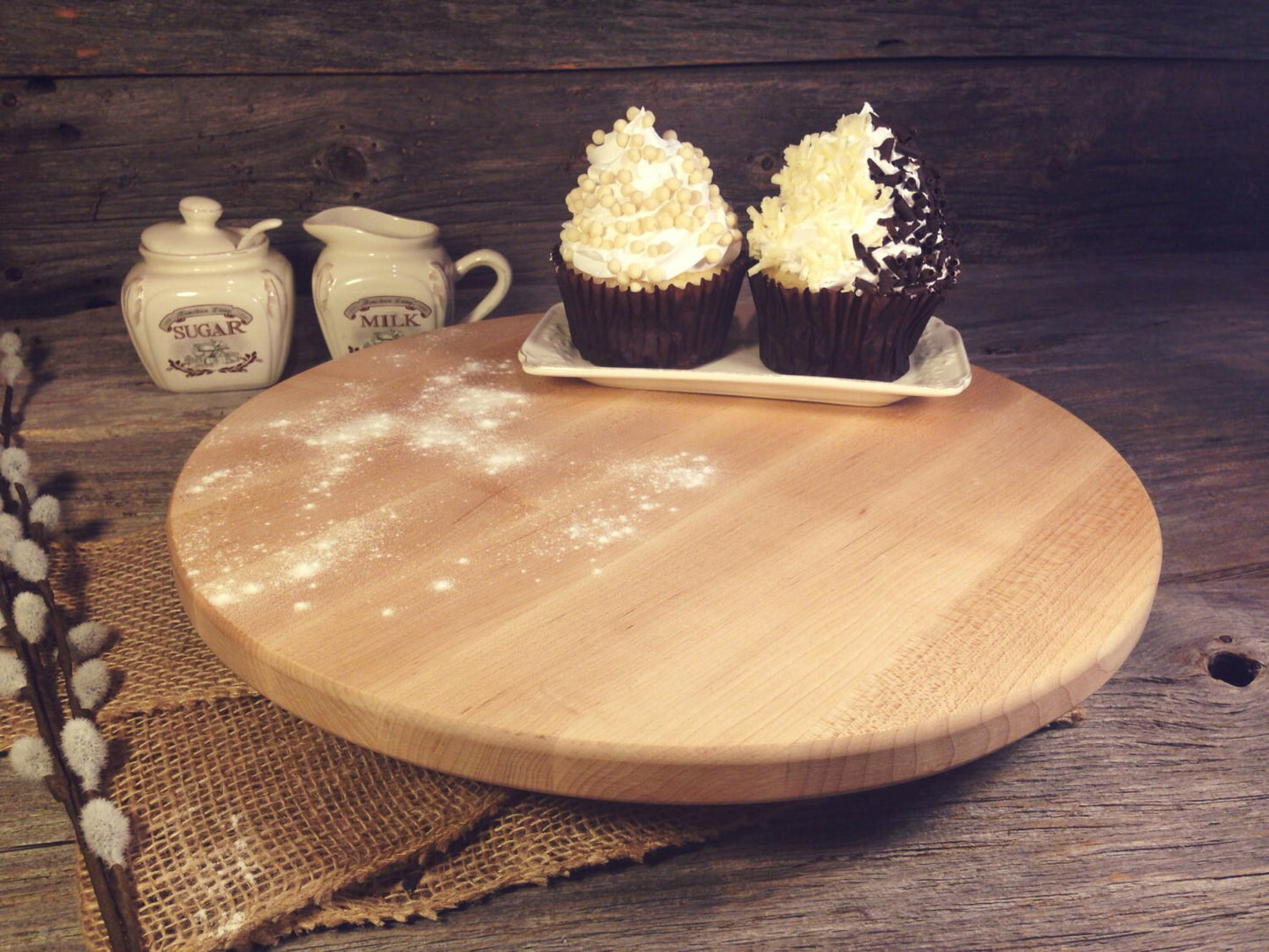 Butcher Block Style Hard Maple Lazy Susan