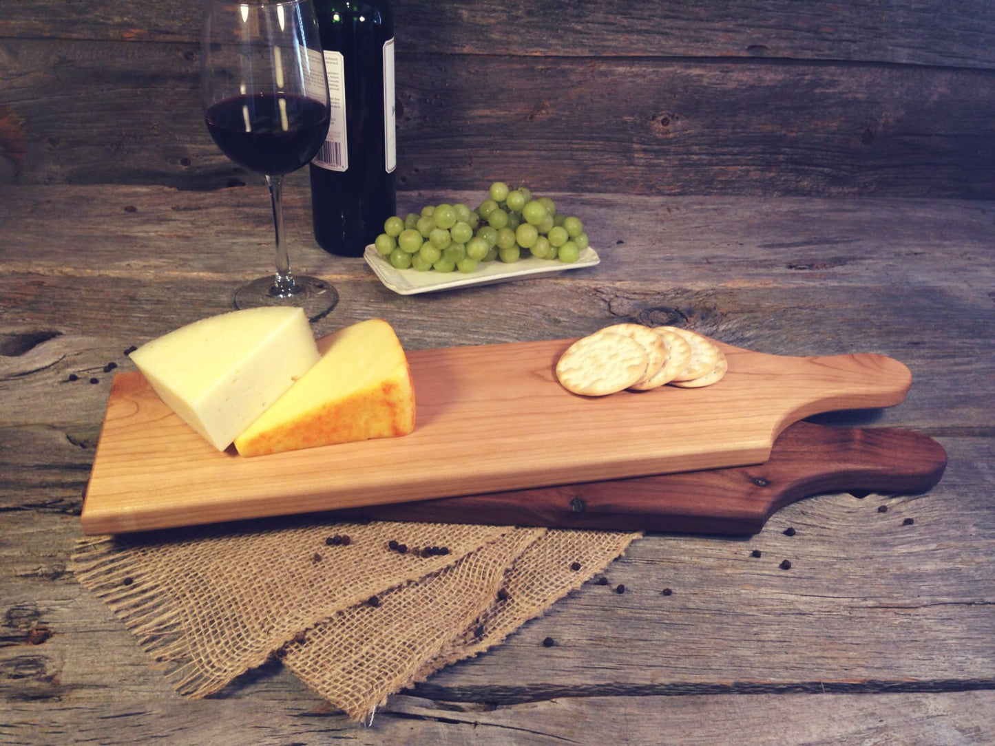 Cherry Medium Reversible Serving Board w/Handle