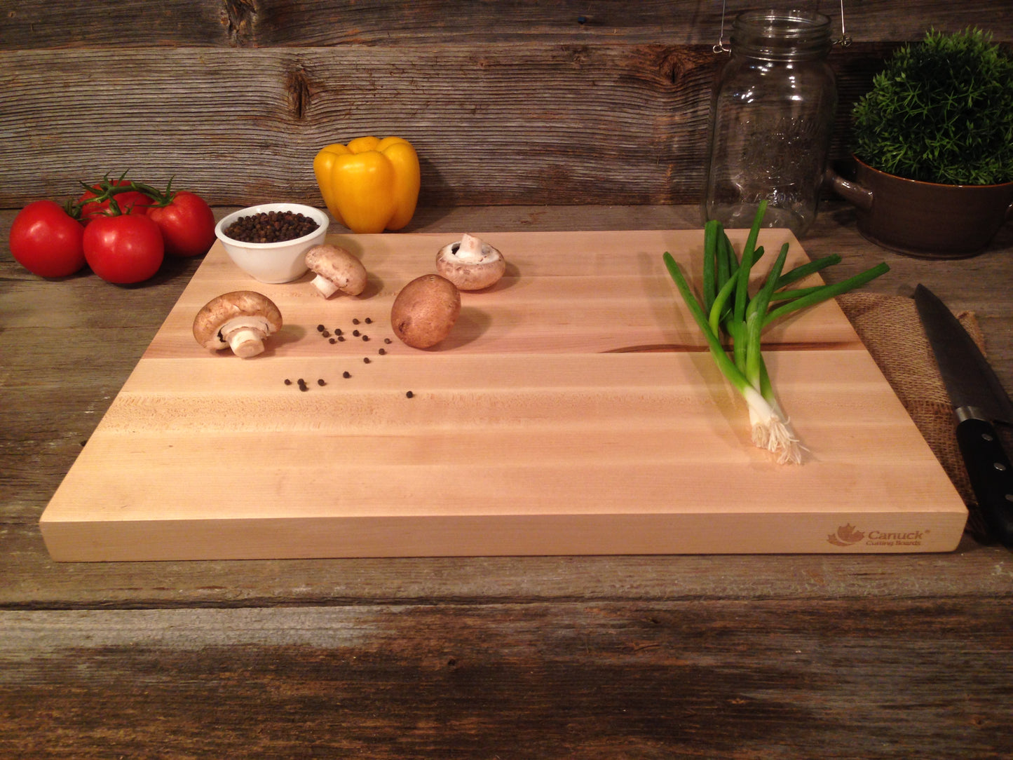 Hard Maple Butcher Block Reversible Canuck Cutting Board - 1 1/4" x 15" x 20"