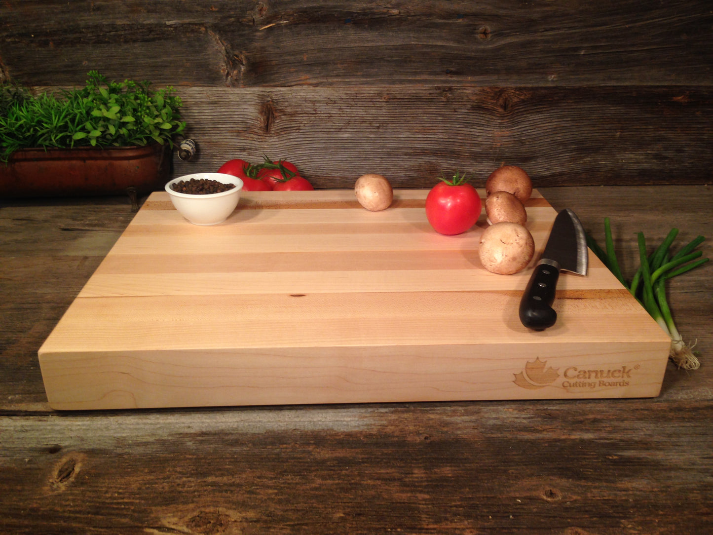 Hard Maple Butcher Block Reversible Canuck Cutting Board - 2 1/4" x 15" x 20"