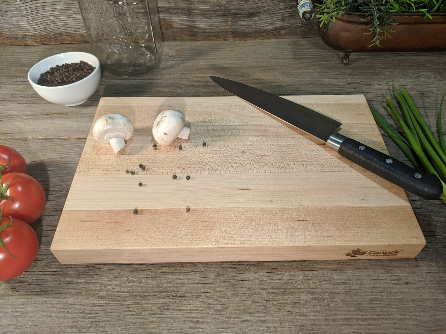 Hard Maple Butcher Block Reversible Canuck Cutting Board - 1 1/4" x 9" x 14"