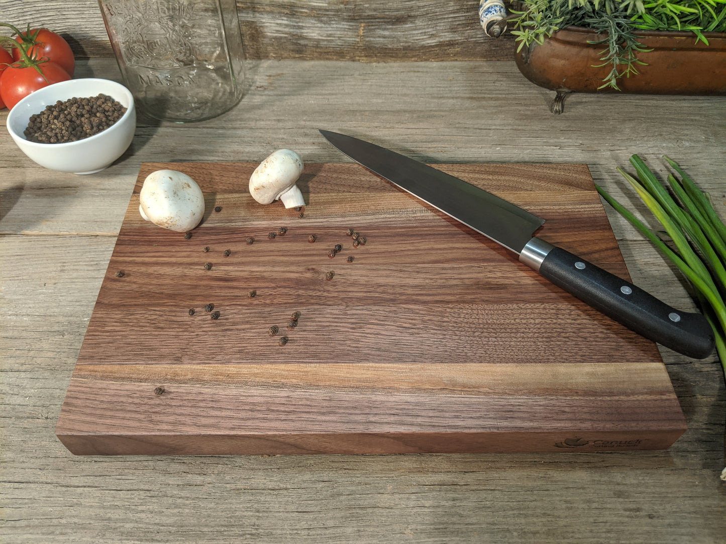 Walnut Butcher Block Reversible Canuck Cutting Board - 1 1/4" x 9" x 14"