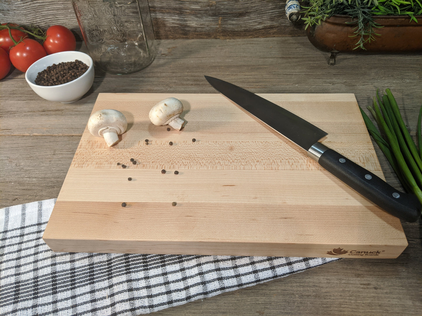 Hard Maple Butcher Block Reversible Canuck Cutting Board - 1 1/4" x 12" x 18"