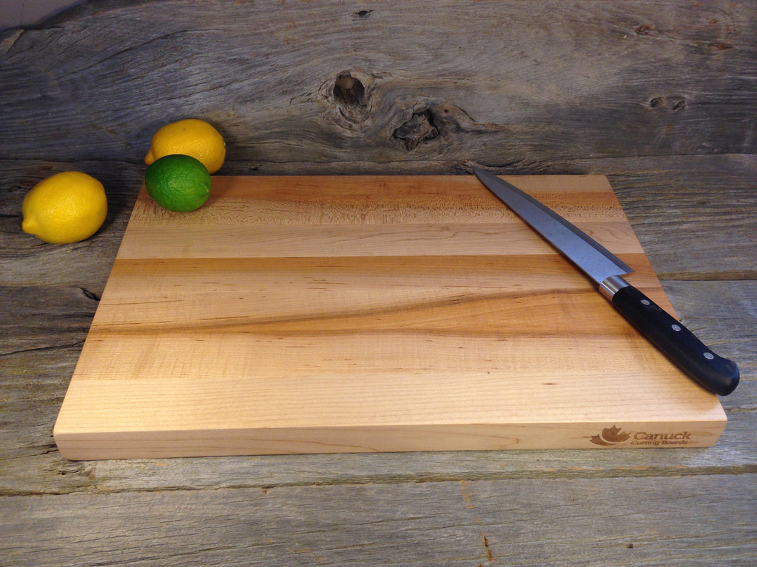Hard Maple Butcher Block Reversible Canuck Cutting Board - 1 1/4