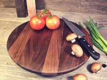 Load image into Gallery viewer, Butcher Block Style Walnut Lazy Susan
