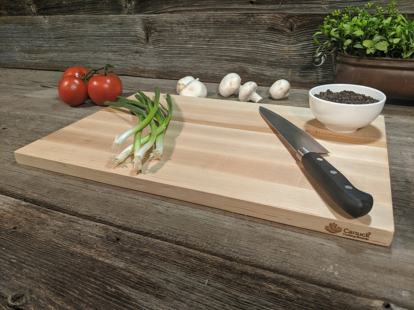 Hard Maple Butcher Block Reversible Canuck Cutting Board - 3/4" x 12" x 18"